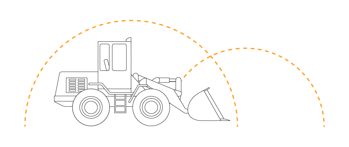 Create 2 exclusion zones for excavators, wheel loaders and material handlers