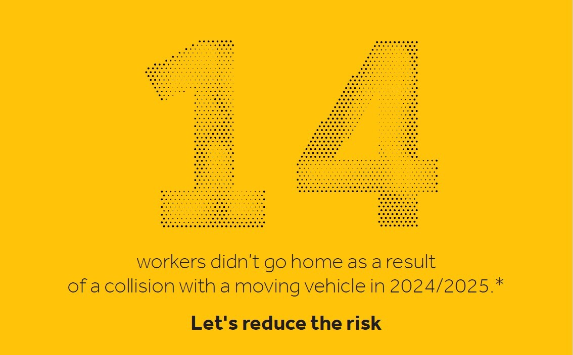 14 workers didn't go home as a result of a collision with a moving vehicle