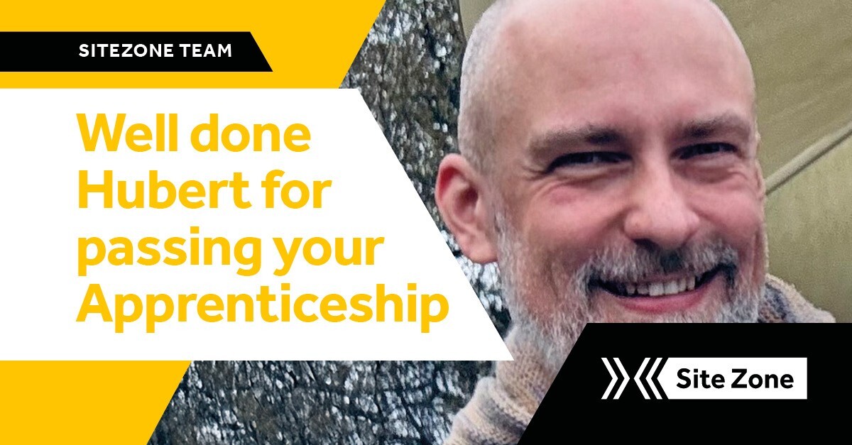 Hubert manages SiteZone's data and has just passed his Apprenticeship
